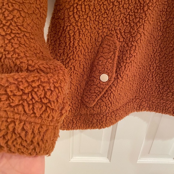 J Crew Snap-collar Sherpa in Polartec® fleece in Adobe - Picture 6 of 8